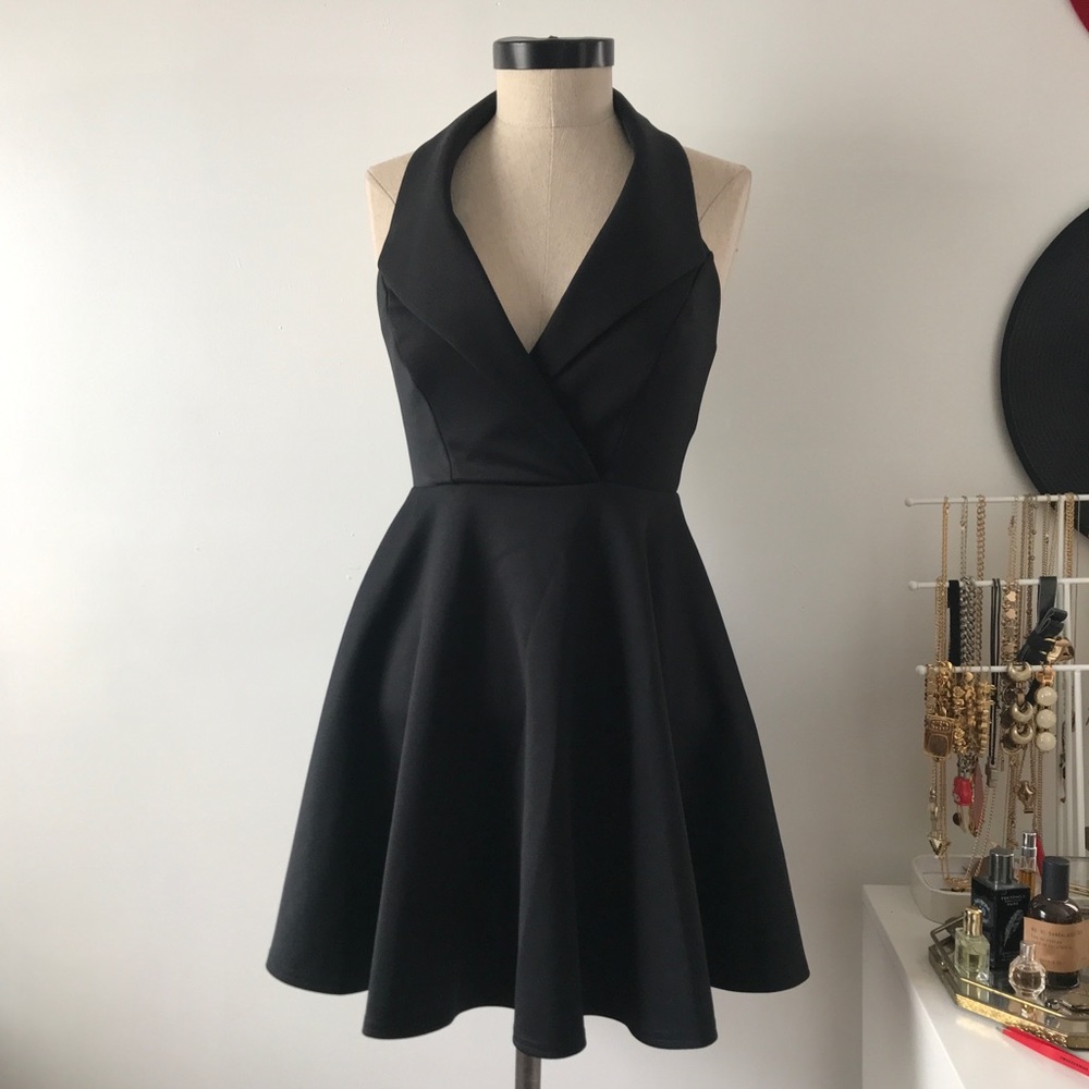 black tuxedo skater dress
